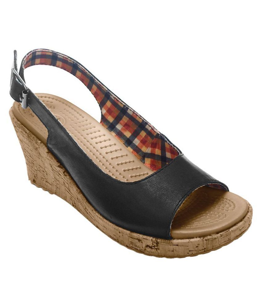 black high heel crocs