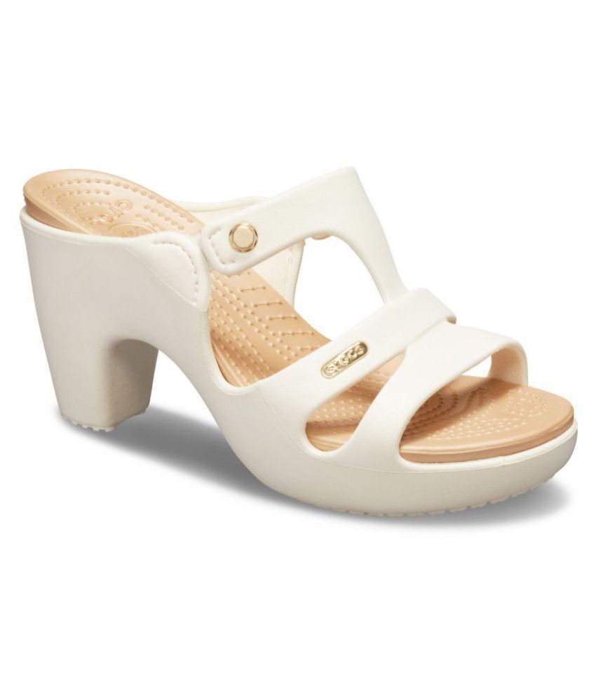 crocs heels white