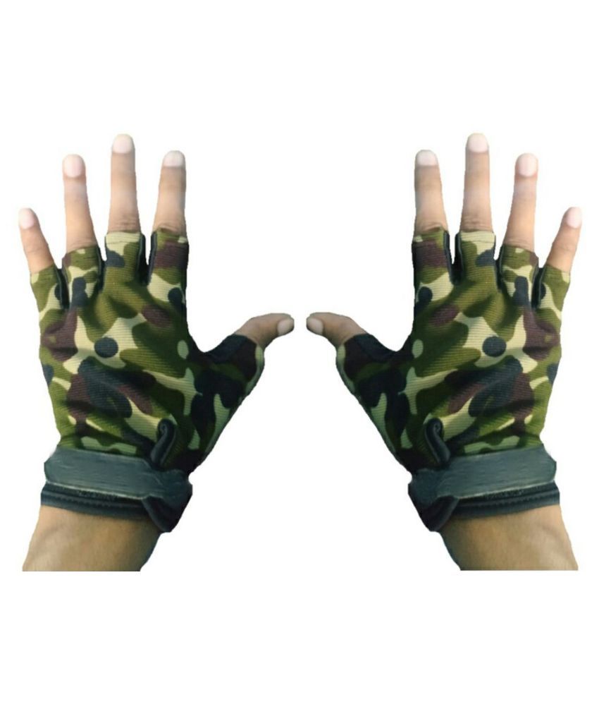 Download Gloves Half Finger Army Green Cotton Gloves 2pec Hand ...
