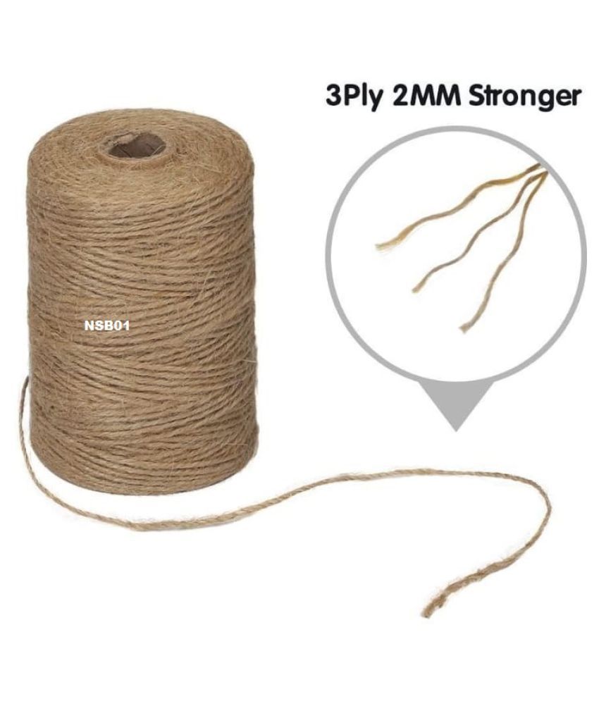 Jute Twine 3Ply Strong 300 Meters 2mm Hemp Rope Jute Twine Spool