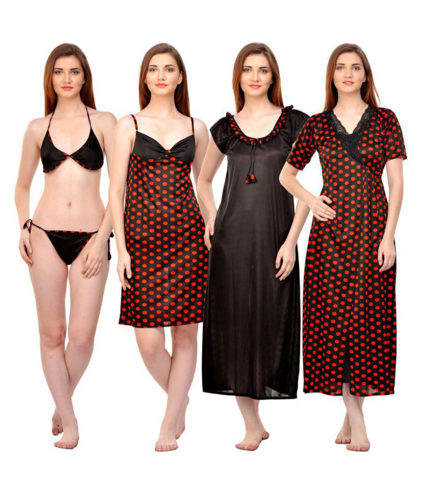 Buy Boosah Poly Satin Nighty And Night Gowns Multi Color Online At Best Prices In India Snapdeal 