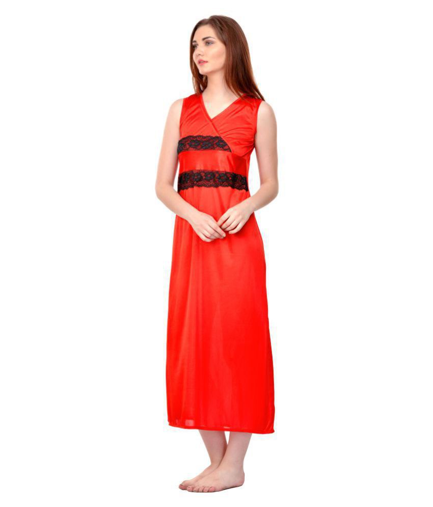 Buy Boosah Satin Nighty & Night Gowns - Red Online at Best Prices in ...