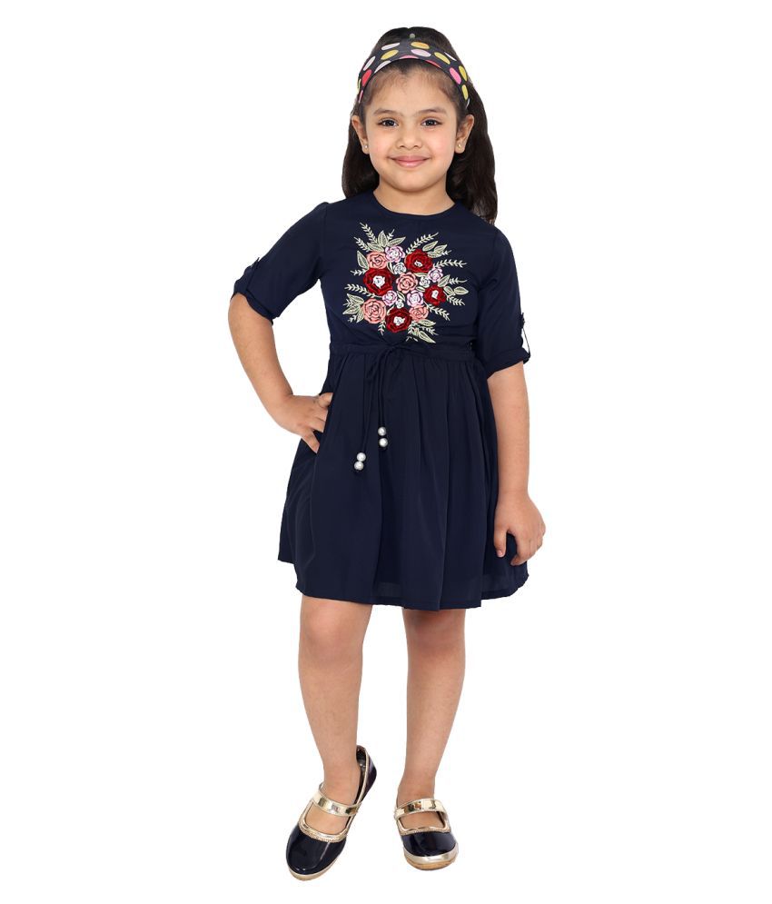     			Naughty Ninos - Navy Blue Polyester Girl's A-line Dress ( Pack of 1 )