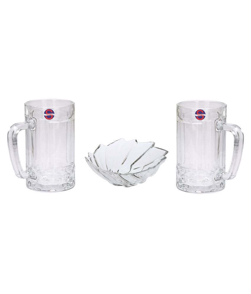     			Afast Glass Glass, Plate Set, Transparent, Pack Of 3, 350 ml