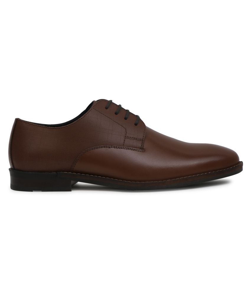 red tape men's dark brown derby shoes