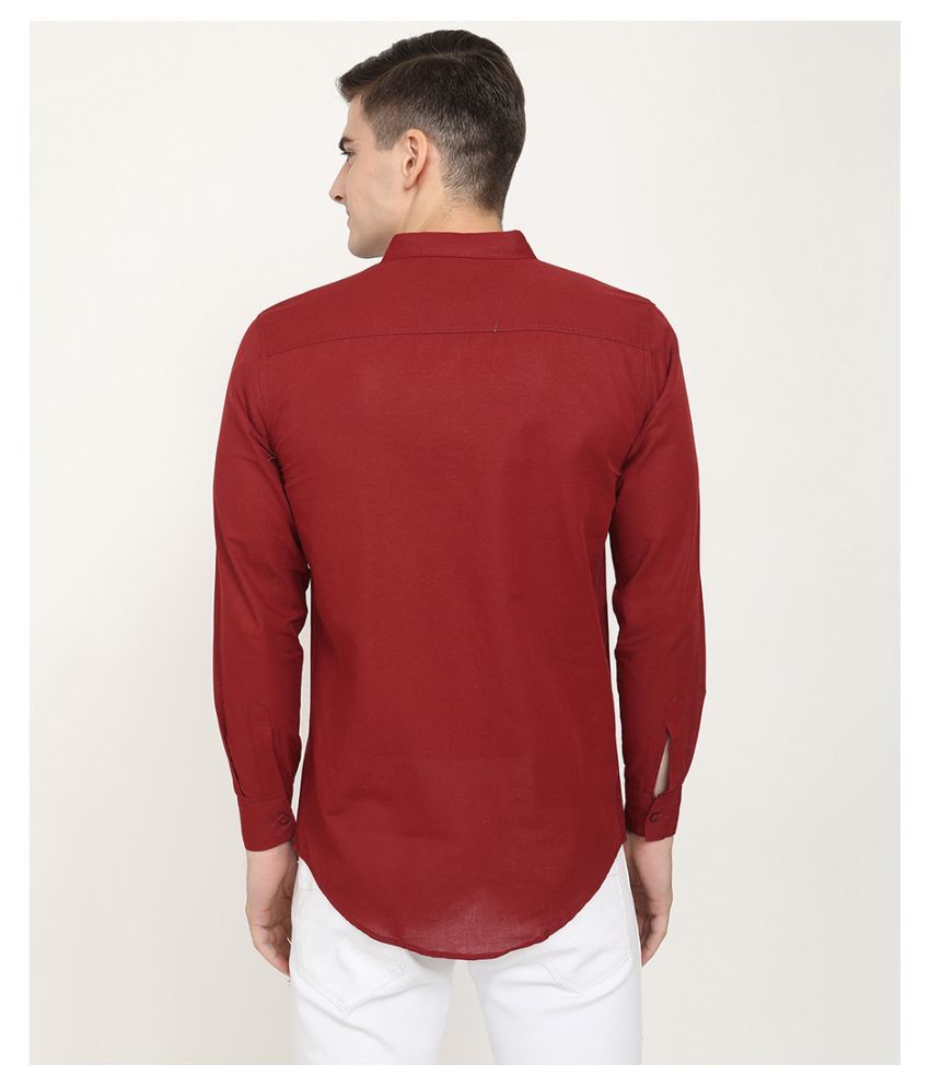 linen maroon shirt