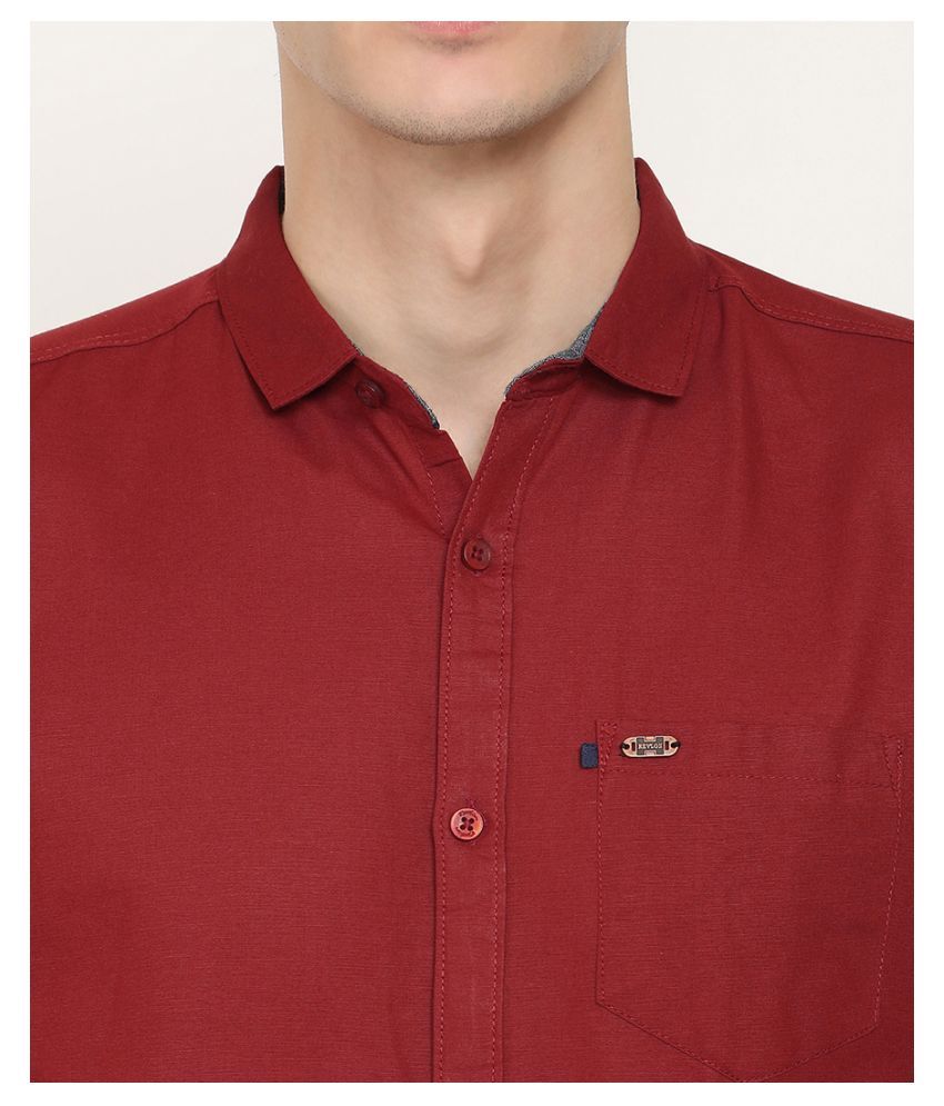 linen maroon shirt