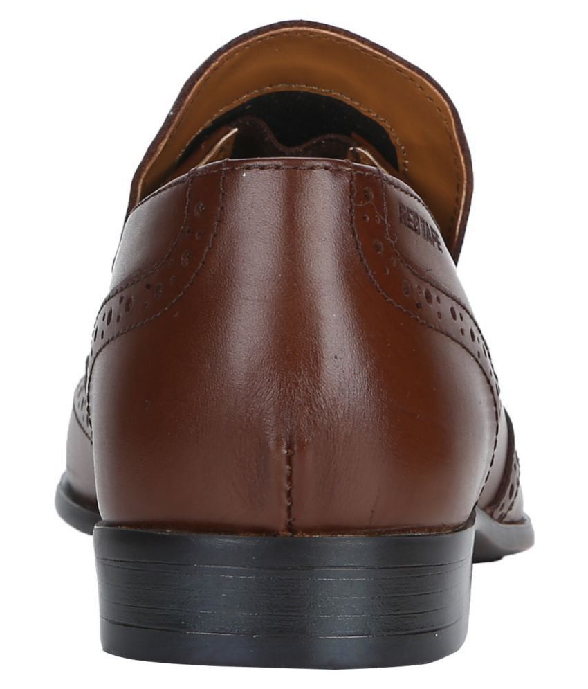 red tape brown brogue shoes