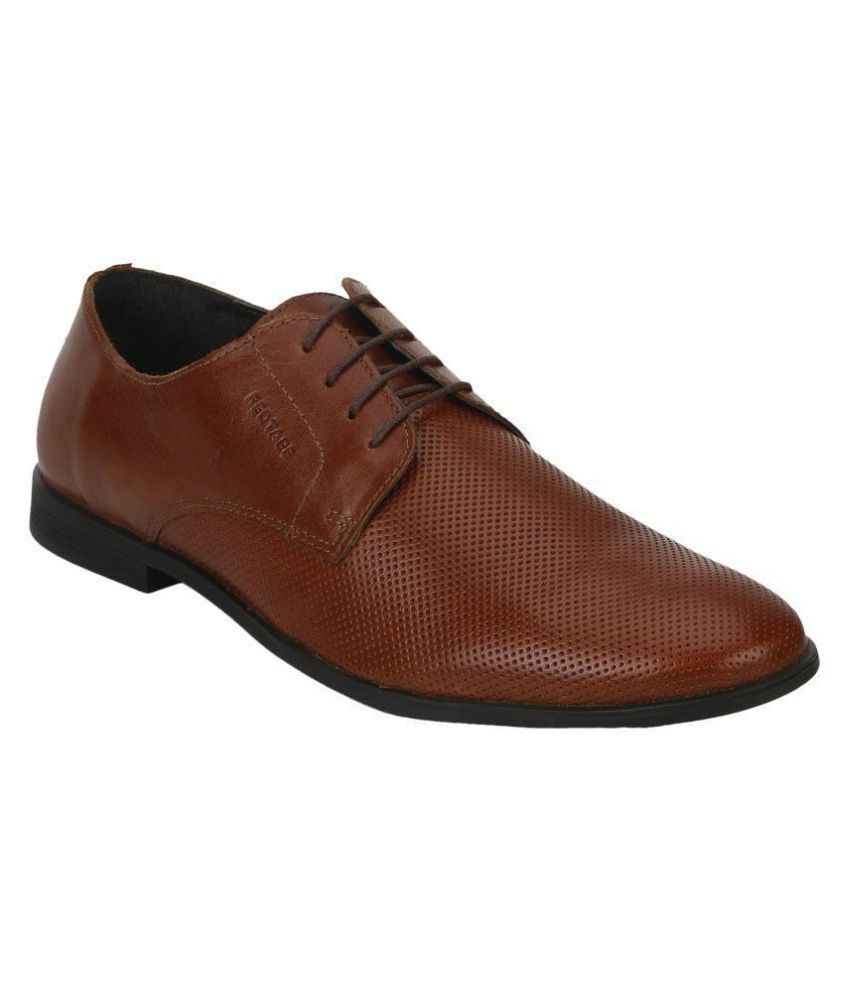 red tape tan derby formal shoes