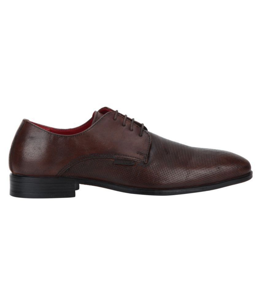 red tape men's dark brown derby shoes