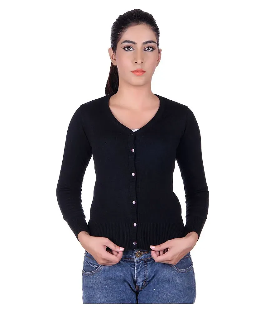 Ogarti Acrylic Navy Buttoned Cardigans Buy Ogarti Acrylic Navy
