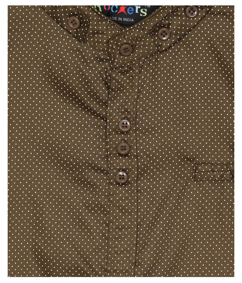 V2 Boys Half Sleeves Printed Shirt (Brown) - Buy V2 Boys Half Sleeves ...