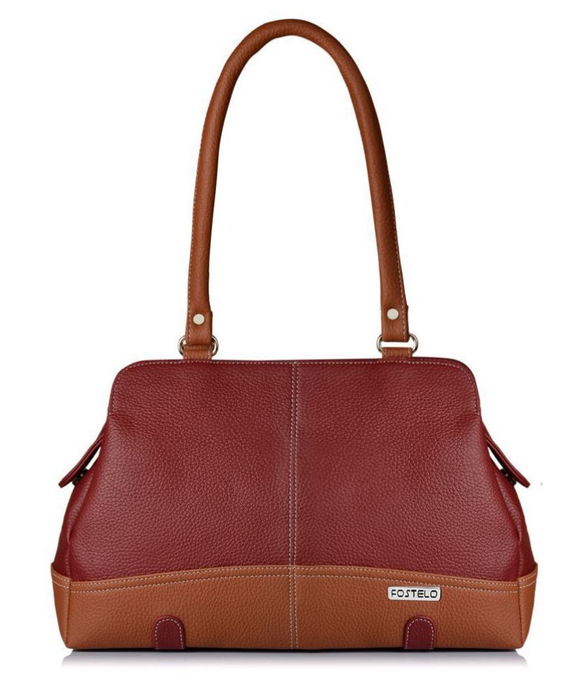     			Fostelo - Maroon  Pure Leather Shoulder Bag