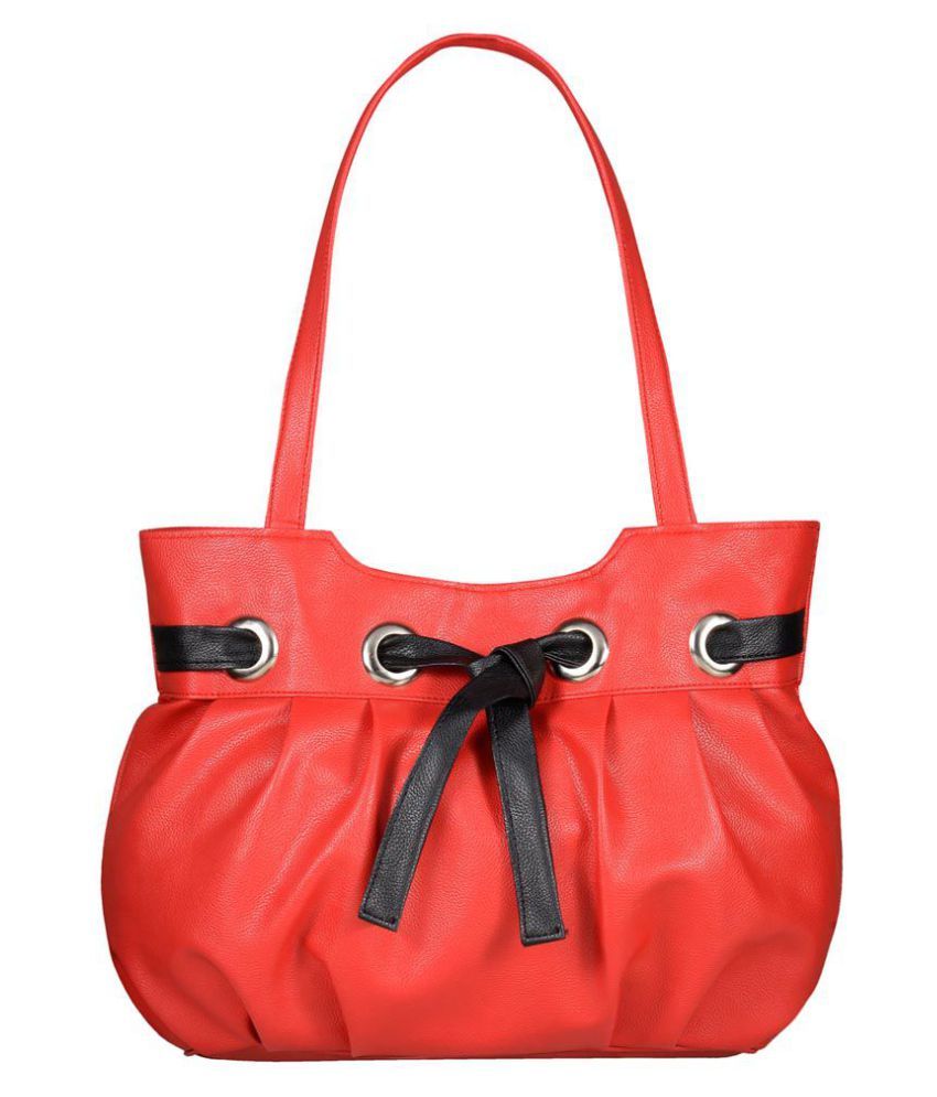     			Fostelo Red Faux Leather Shoulder Bag