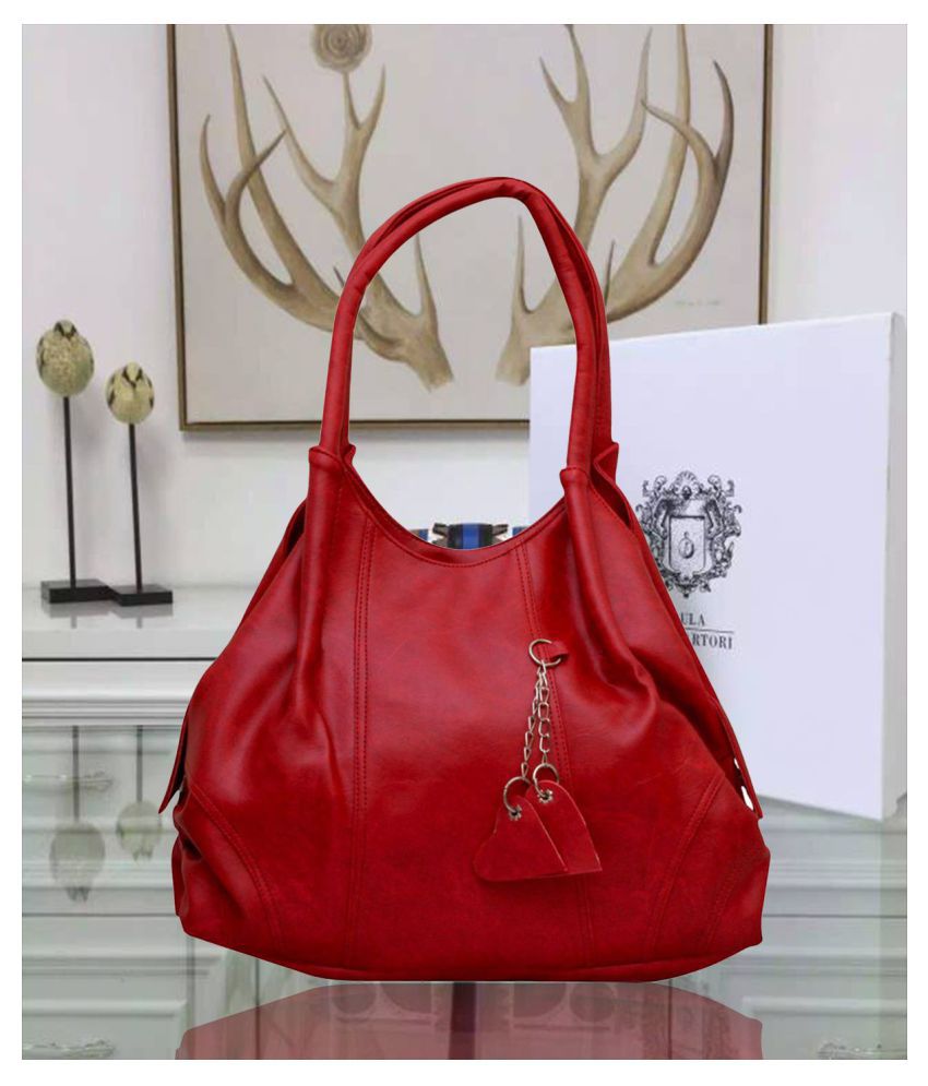 Fostelo Red Faux Leather Shoulder Bag