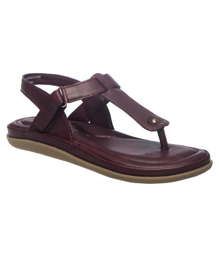     			KHADIM Maroon Floater Sandals