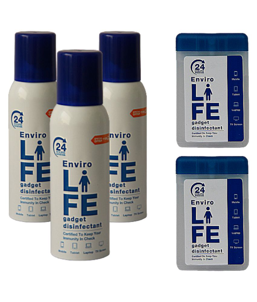     			Envirolife - Gadget Disinfectant Alcohol Based Sanitizer Spray - Value Pack of 5 (3 Desk Packs and 2 Pocket Packs)