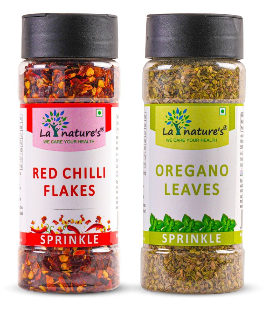 La Nature's Chilli Flakes 70 g + Oregano Leaves 35 g 105 gm Pack of 2