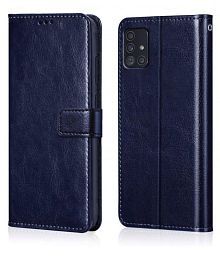 Samsung Galaxy A51 5G Flip Cover by NBOX - Blue Viewing Stand and pocket