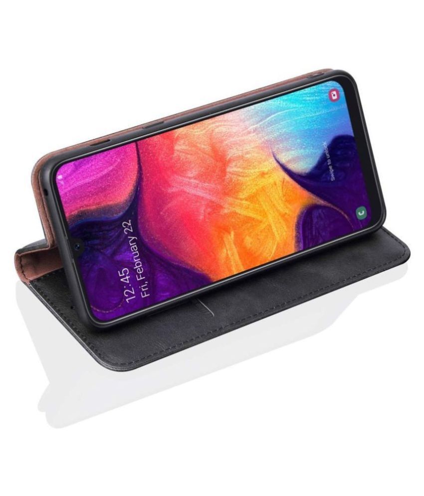 Realme XT Flip Cover by NBOX Brown Viewing Stand and pocket Flip