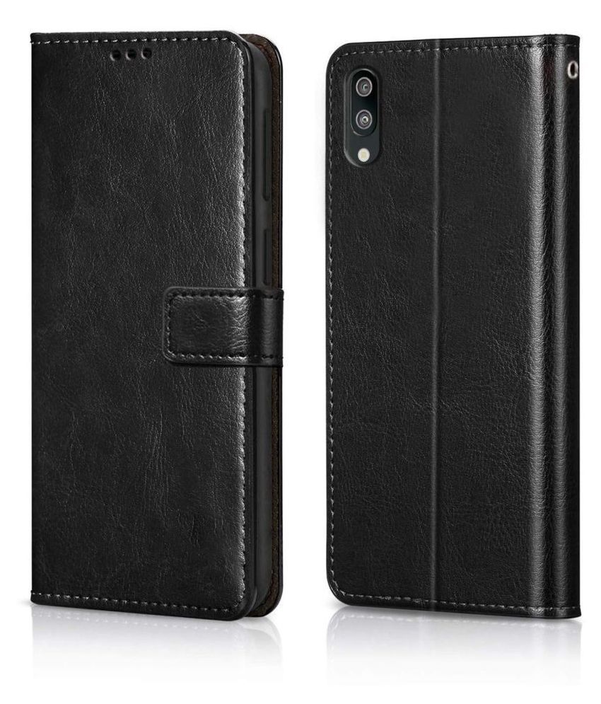     			Samsung Galaxy A10 Flip Cover by NBOX - Black Viewing Stand and pocket