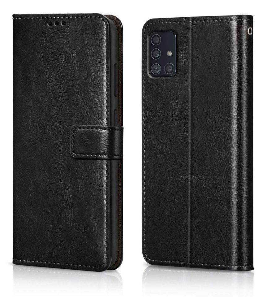     			Samsung Galaxy A51 5G Flip Cover by NBOX - Black Viewing Stand and pocket