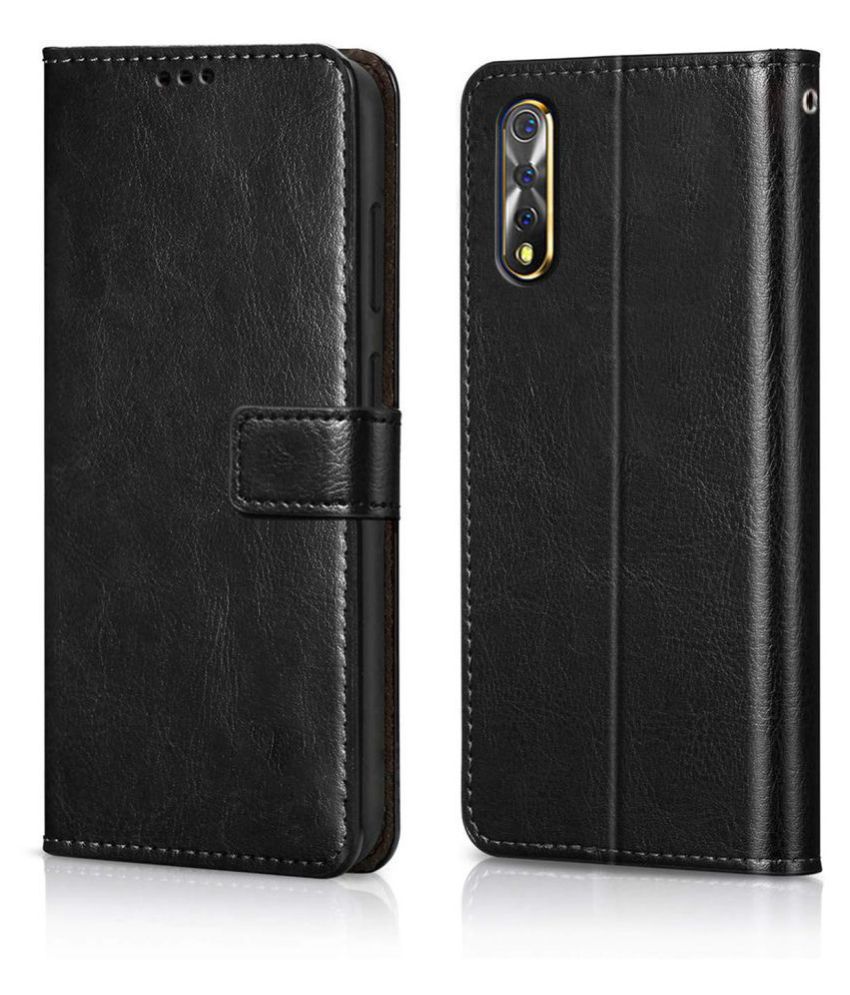     			Samsung Galaxy A70s Flip Cover by NBOX - Black Viewing Stand and pocket