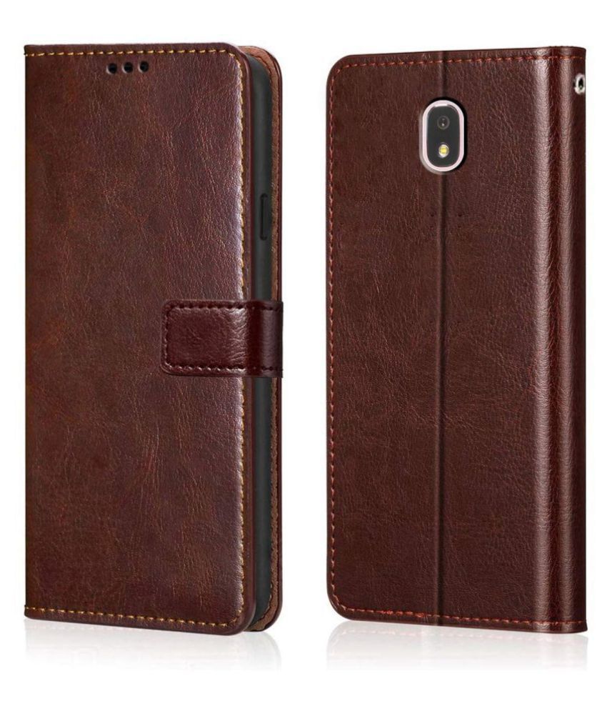     			Samsung Galaxy J7 Pro Flip Cover by NBOX - Brown Viewing Stand and pocket