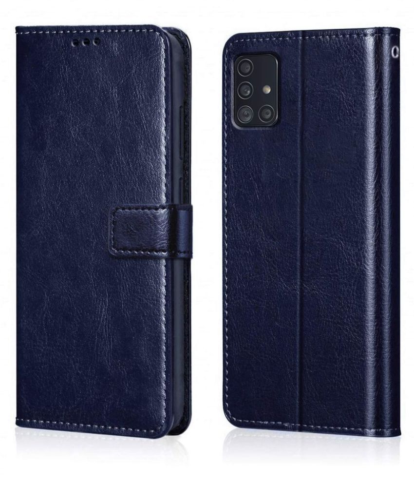     			Samsung Galaxy M31s Flip Cover by NBOX - Blue Viewing Stand and pocket
