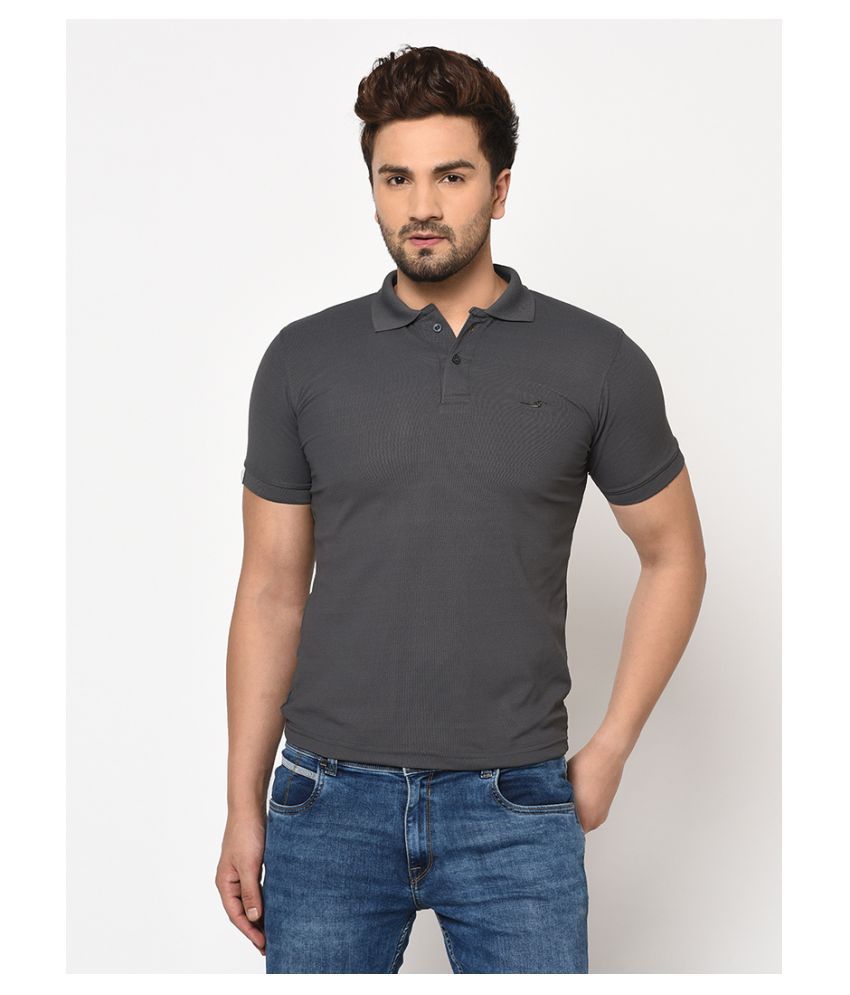 V2 Grey Plain Polo T Shirt - Buy V2 Grey Plain Polo T Shirt Online at ...