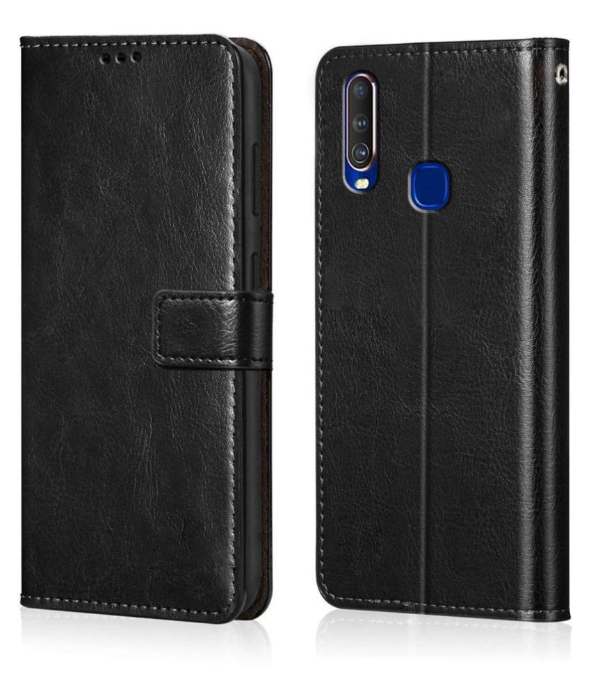    			Vivo U10 Flip Cover by NBOX - Black Viewing Stand and pocket