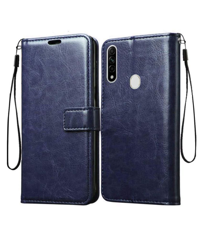     			Vivo Y19 Flip Cover by NBOX - Blue Viewing Stand and pocket