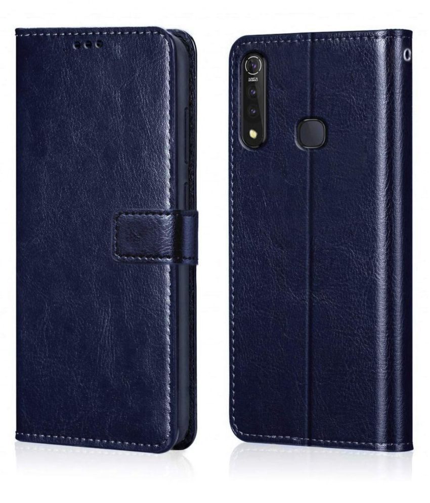     			Vivo Z1 Pro Flip Cover by NBOX - Blue Viewing Stand and pocket