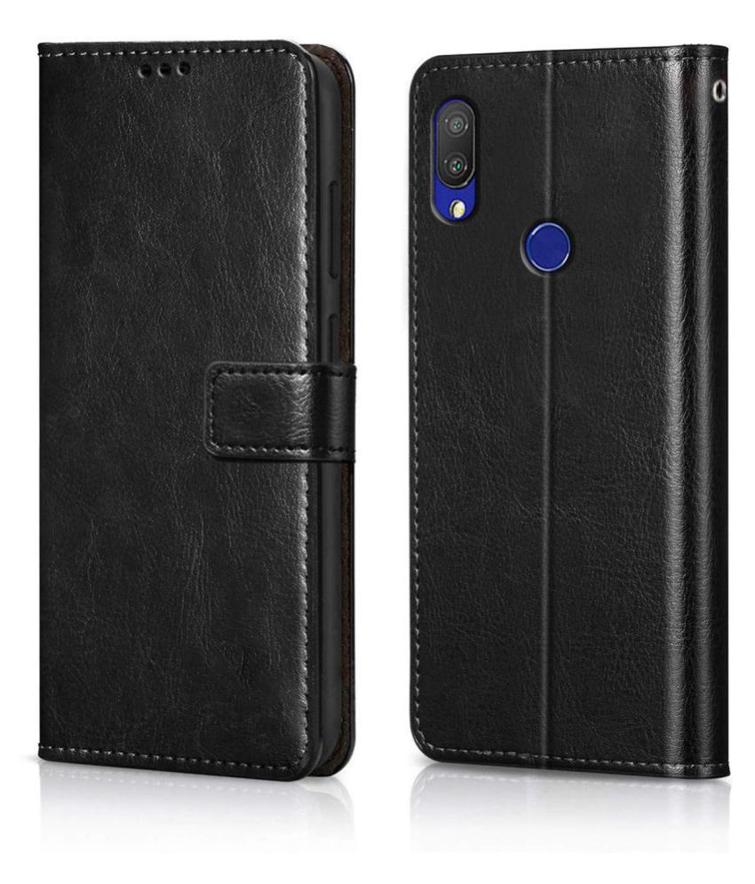     			Xiaomi Redmi 7 Flip Cover by NBOX - Black Viewing Stand and pocket