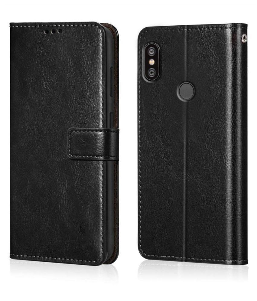     			Xiaomi Redmi Note 5 Pro Flip Cover by NBOX - Black Viewing Stand and pocket