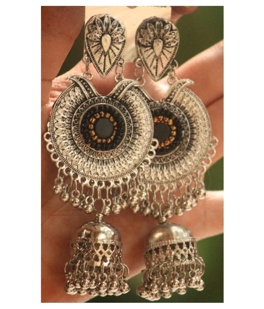 oxidized black earrings