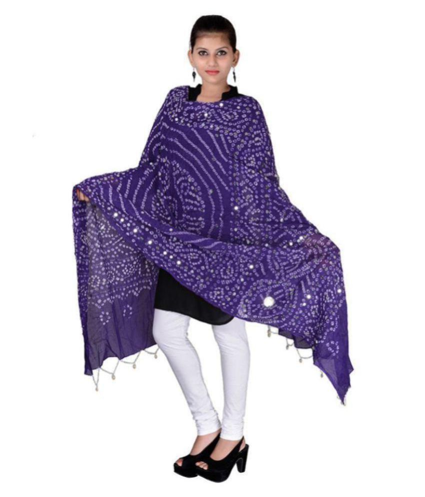 Apratim Purple Cotton Bandhej Dupatta Price in India Buy Apratim