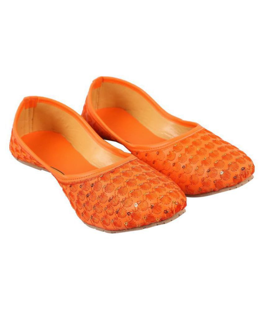     			Apratim Orange Ethnic Footwear