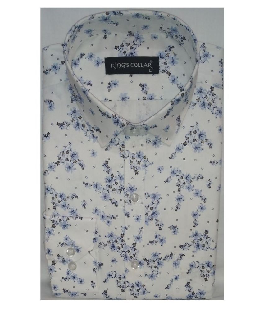 KING'S COLLAR Cotton Blend White Prints 