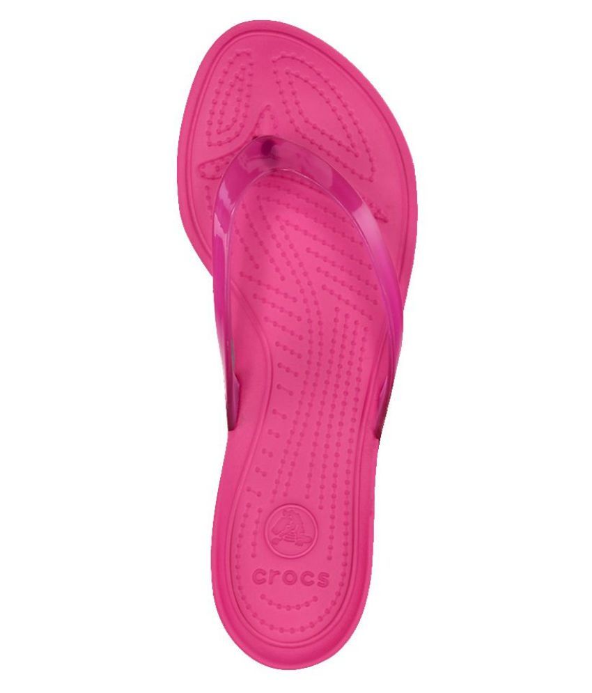 pink slipper crocs