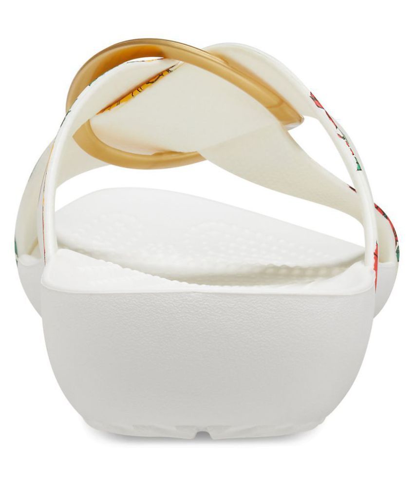 womens white crocs slides