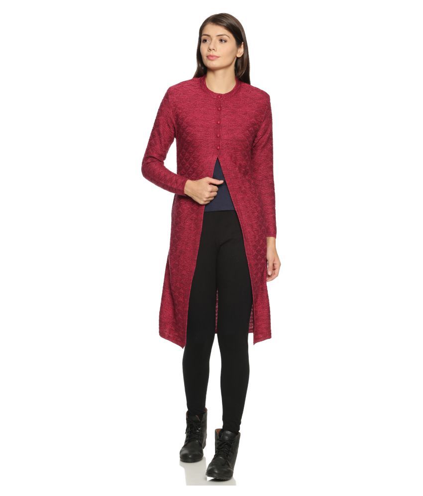     			Clapton Acrylic Red Buttoned Cardigans