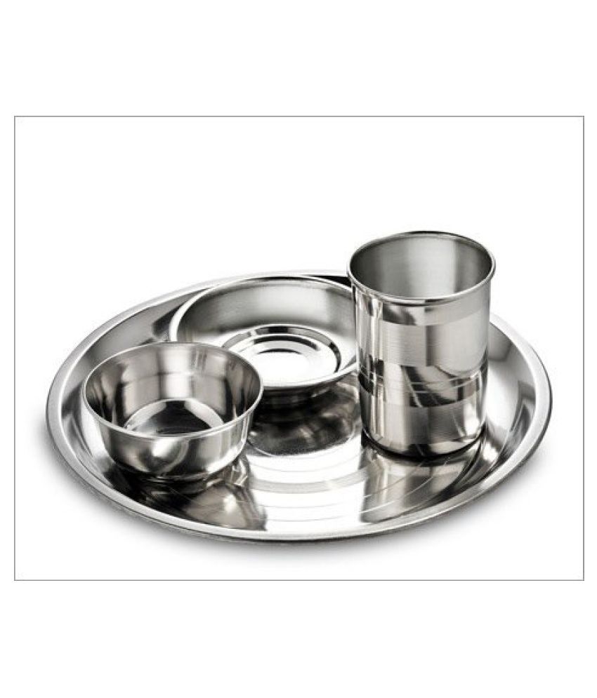 Generic Stainless Steel Dinner Set of 4 Pieces Buy Online at Best