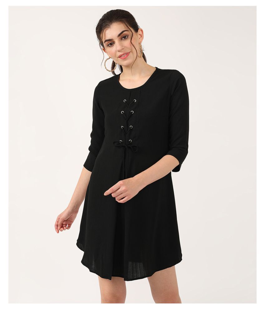 crepe a line dress
