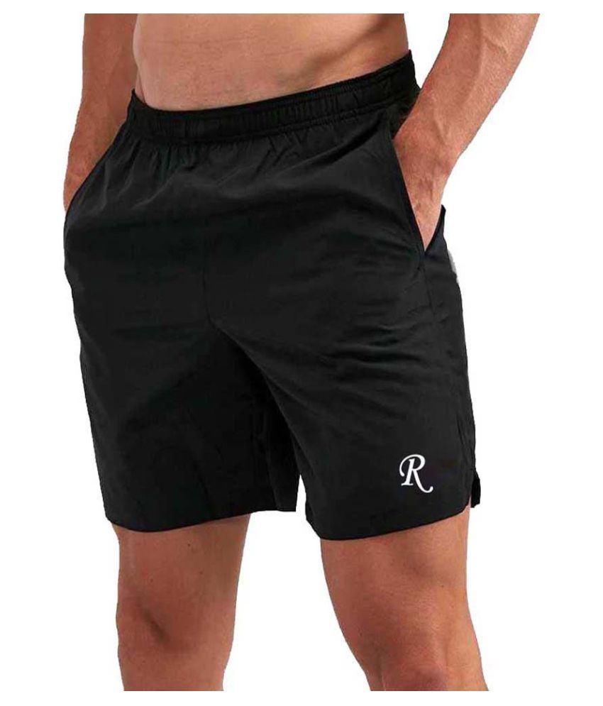     			REVIEW Black Polyester Lycra Fitness Shorts