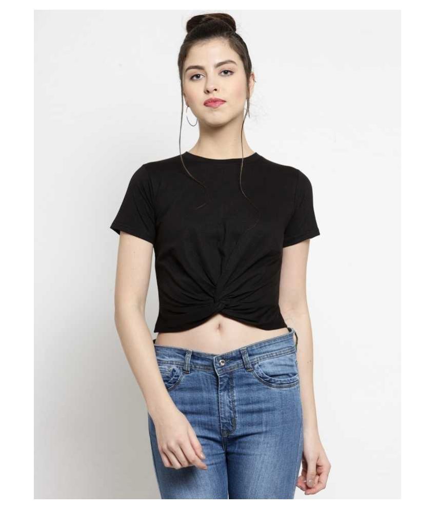 ladies black cotton t shirt