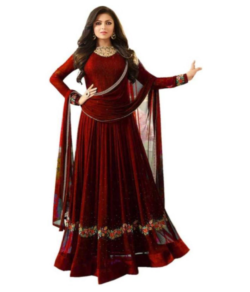 maroon ethnic gown