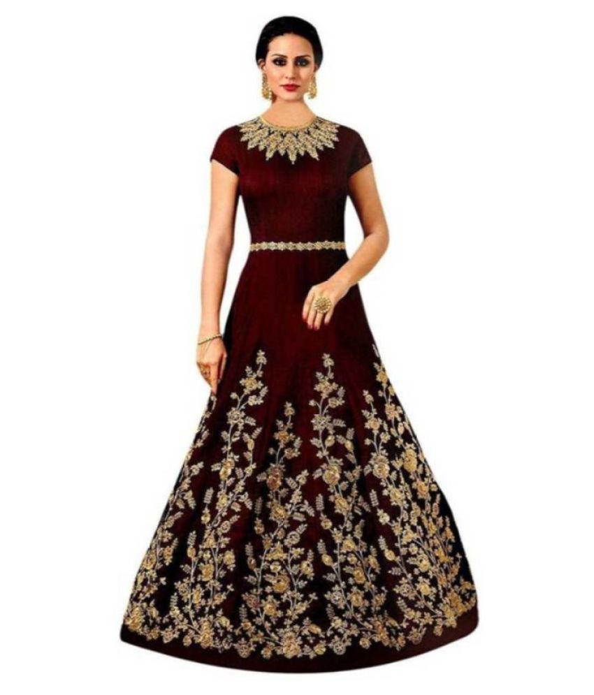 maroon ethnic gown