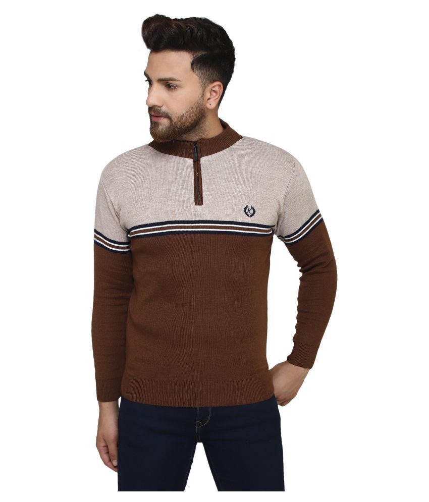 Kvetoo Brown Round Neck Sweater Single 