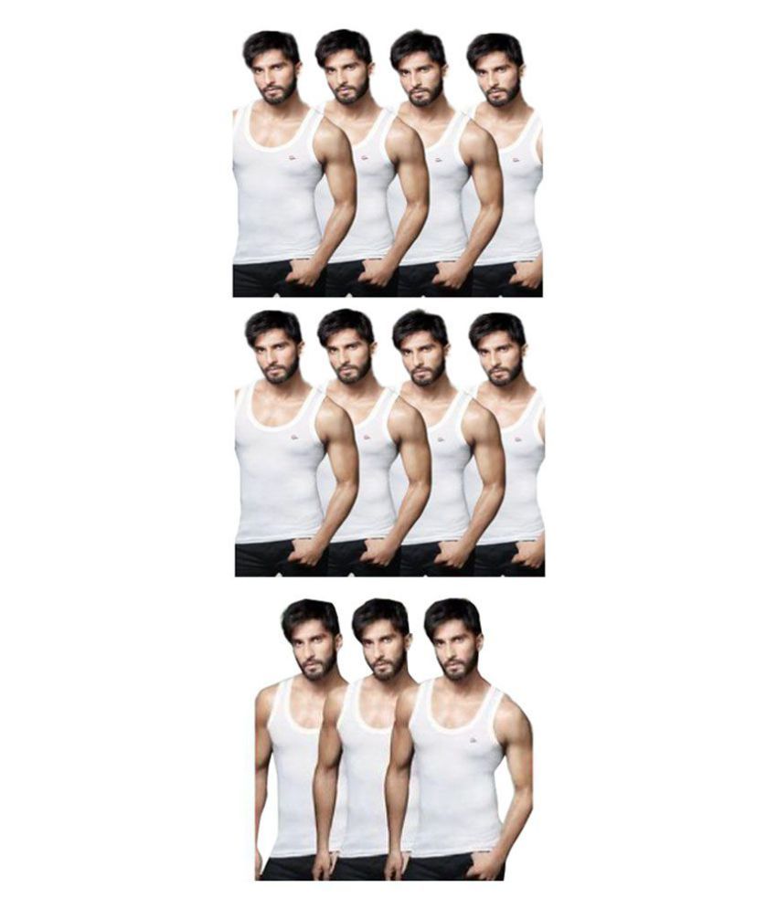     			Rupa Frontline White Sleeveless Vests Pack of 11